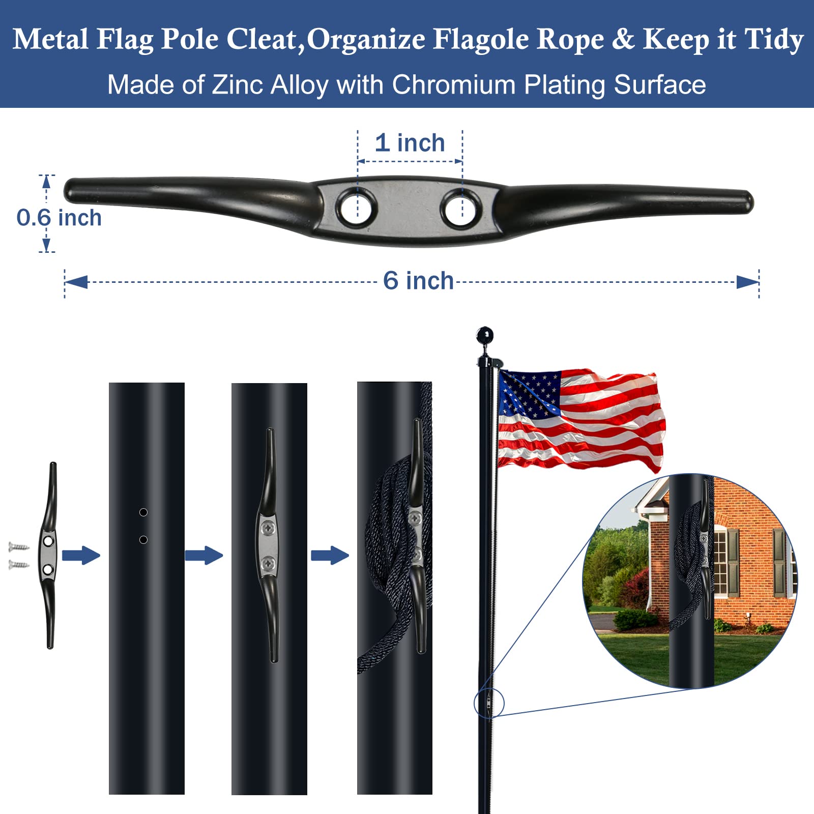 NQ installed flagpole showing kit in use and improved flag performance