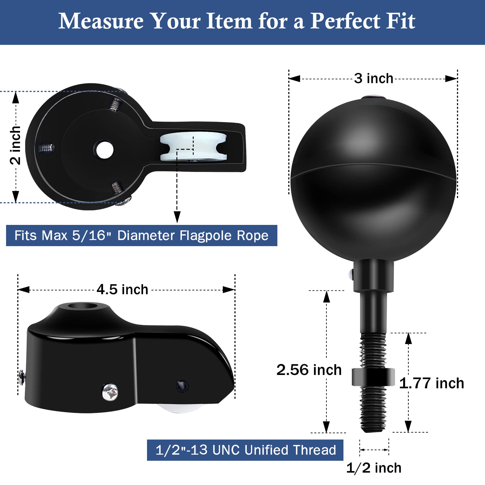 NQ aluminum truck with nylon pulley close-up for smooth halyard operation benefit