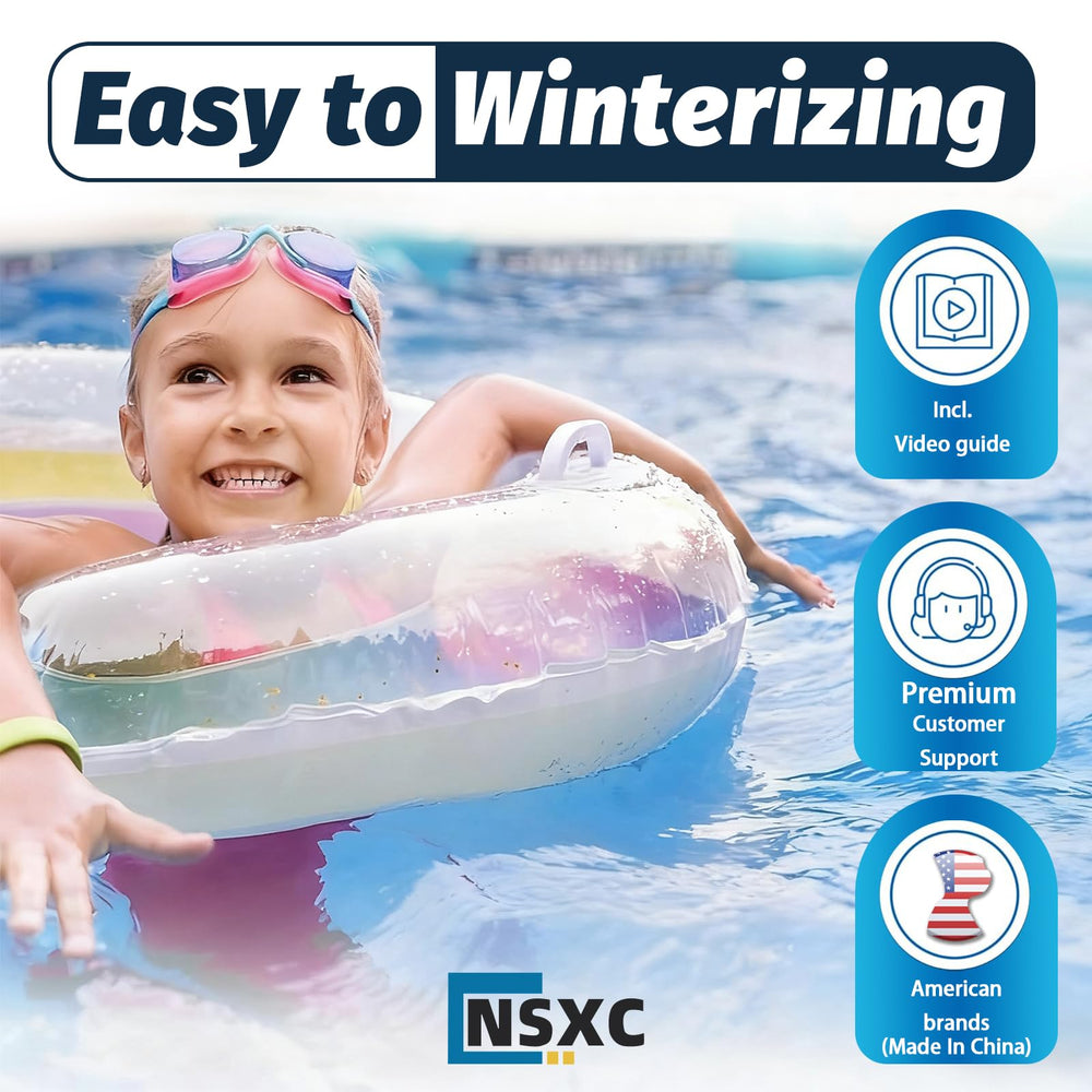 Nsxc plug installed on a winter pool showcasing protection from freezing