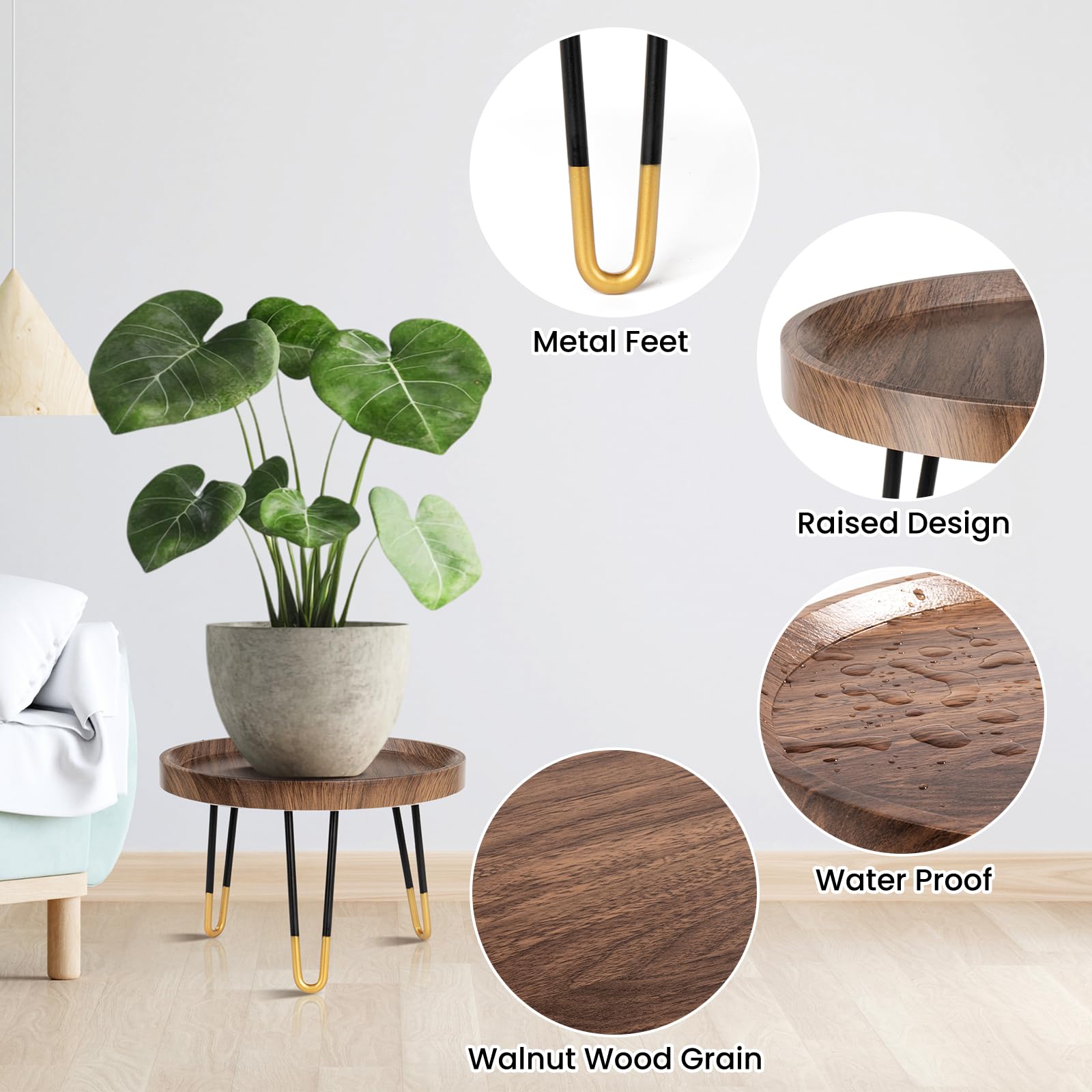 OBTAIN plant stand in living room showcasing styling benefit and elevated plant display
