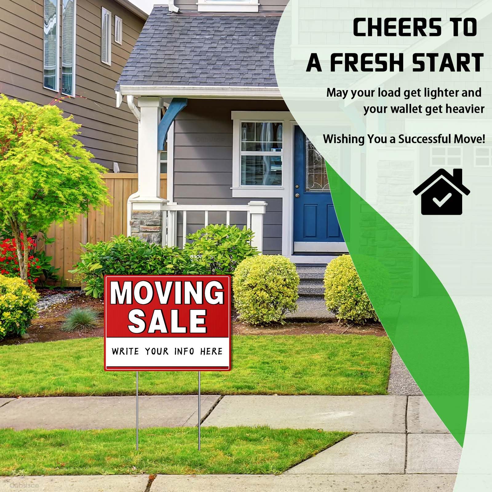Ofibsisce aerial yard-sale layout showing organized traffic flow and pricing