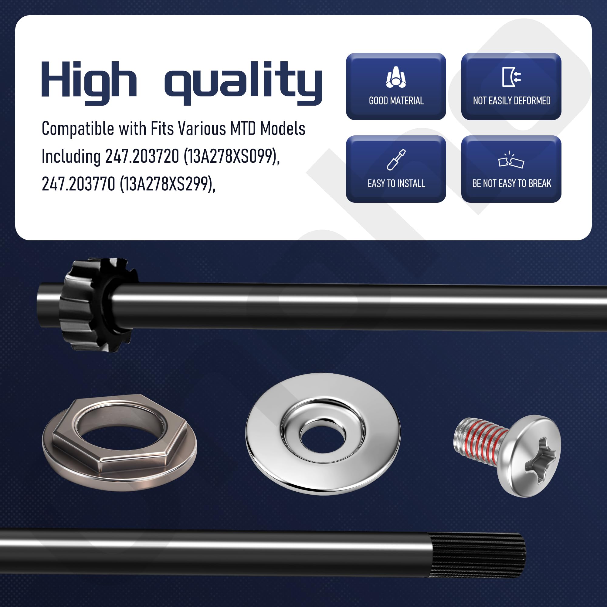 Ohoho steering shaft beside measuring tape showing 21-inch length for correct fit
