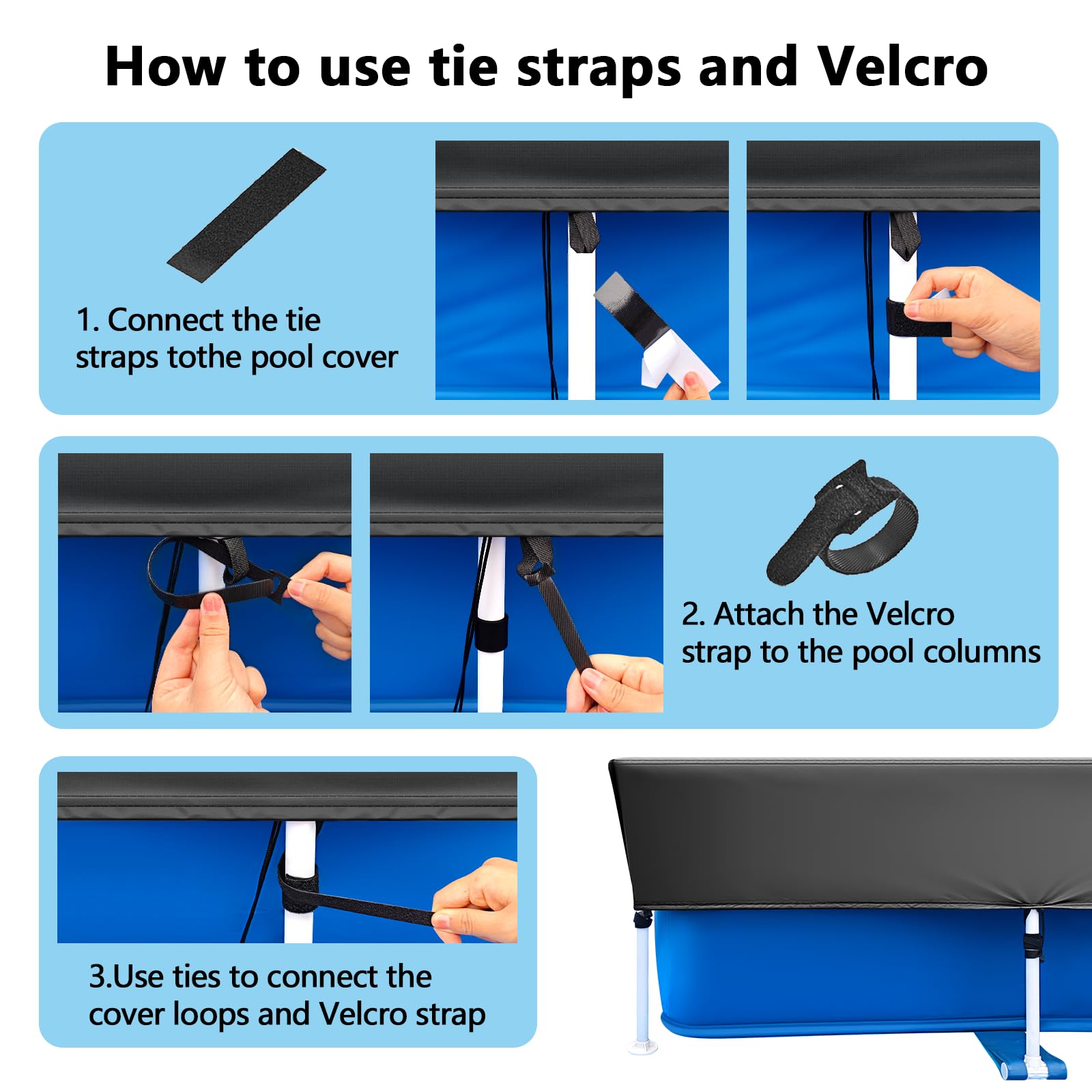 OIOYLEY ten Velcro straps laid out showing secure attachment benefit