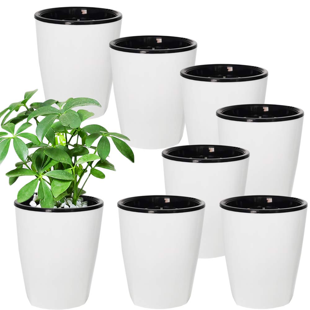 OJYUDD front view of eight white planters showing clean design and coordinated décor