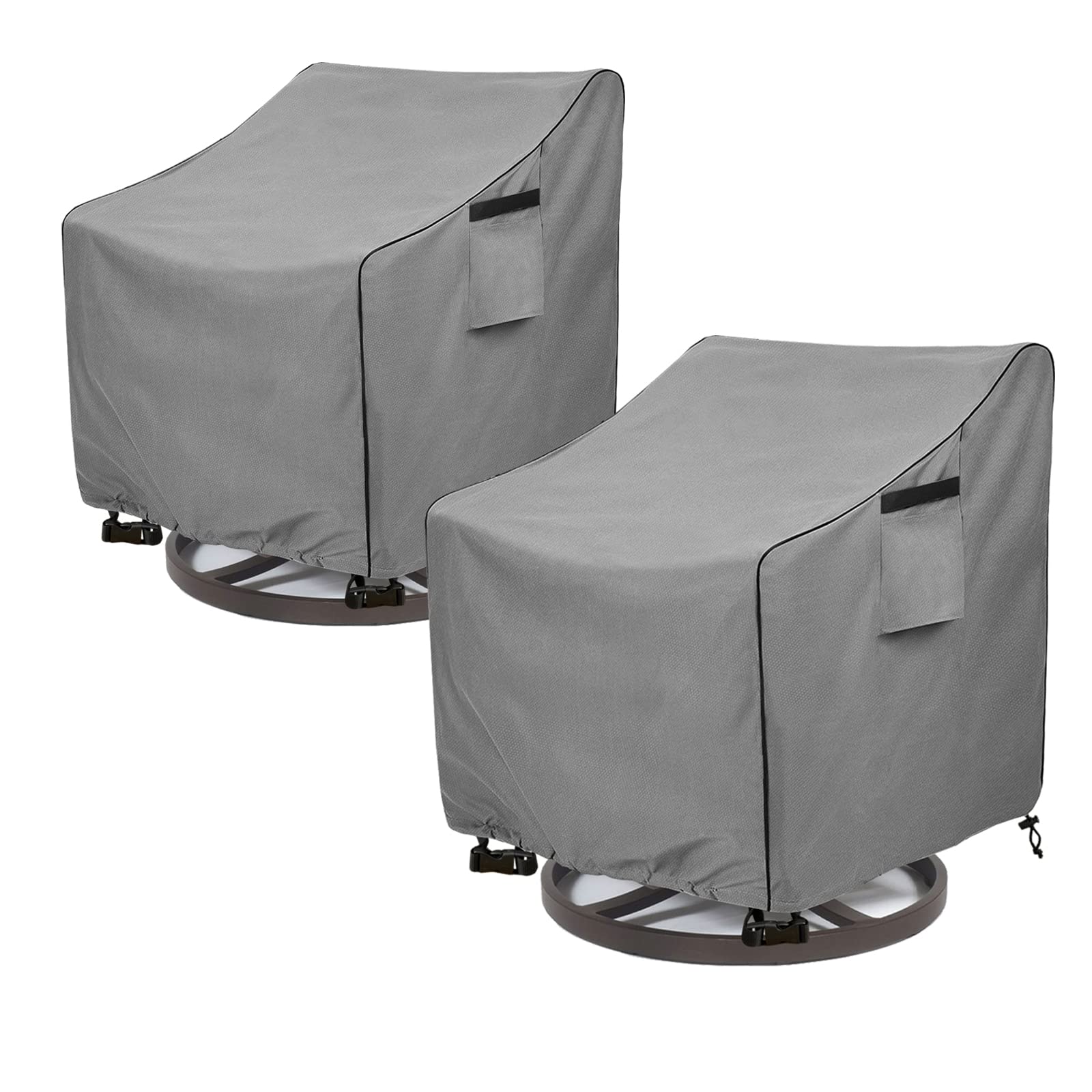 okcool front view showing two covered patio chairs protecting furniture