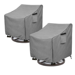 okcool front view showing two covered patio chairs protecting furniture