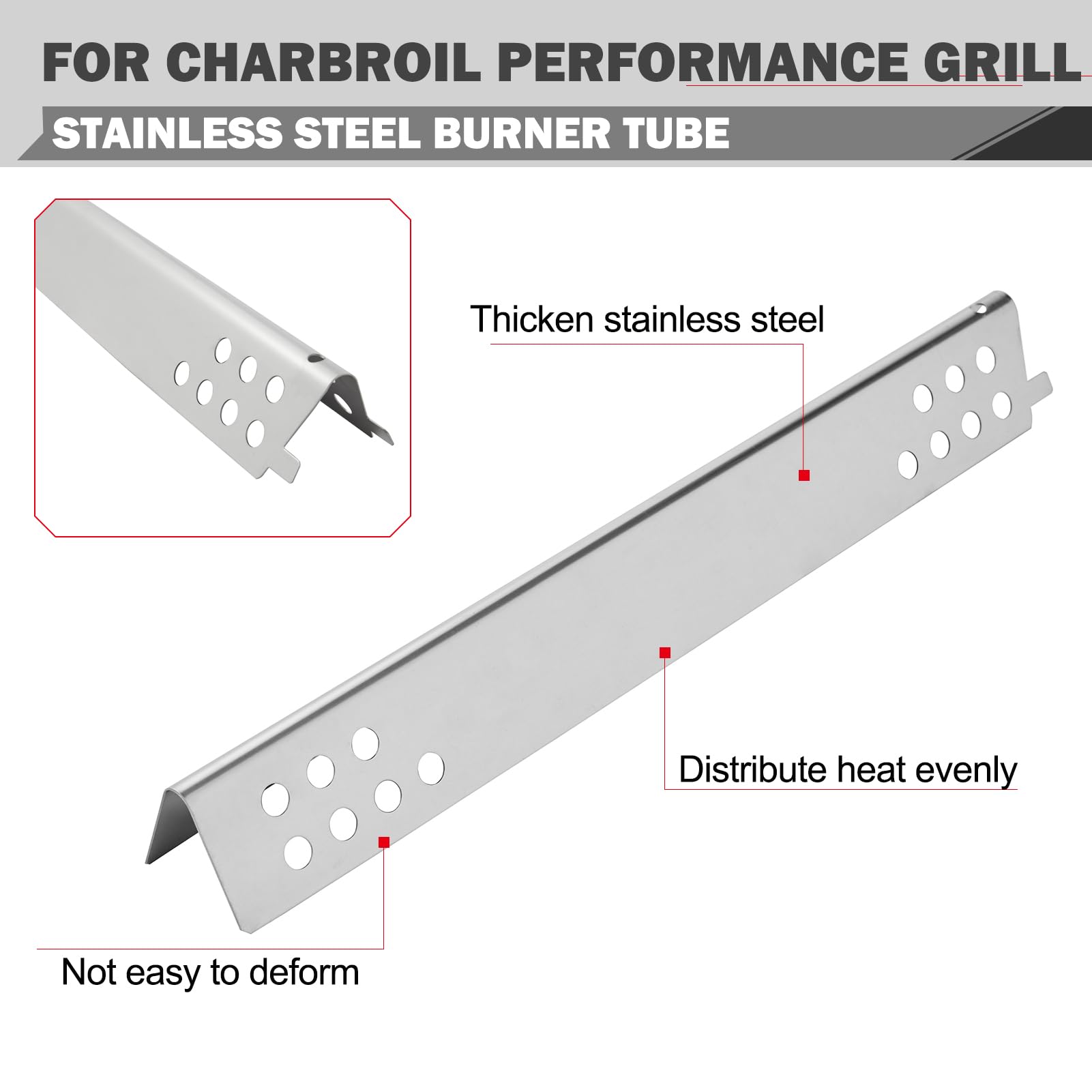 Oklagarden burner tube length view showing correct fit and reliable flame control