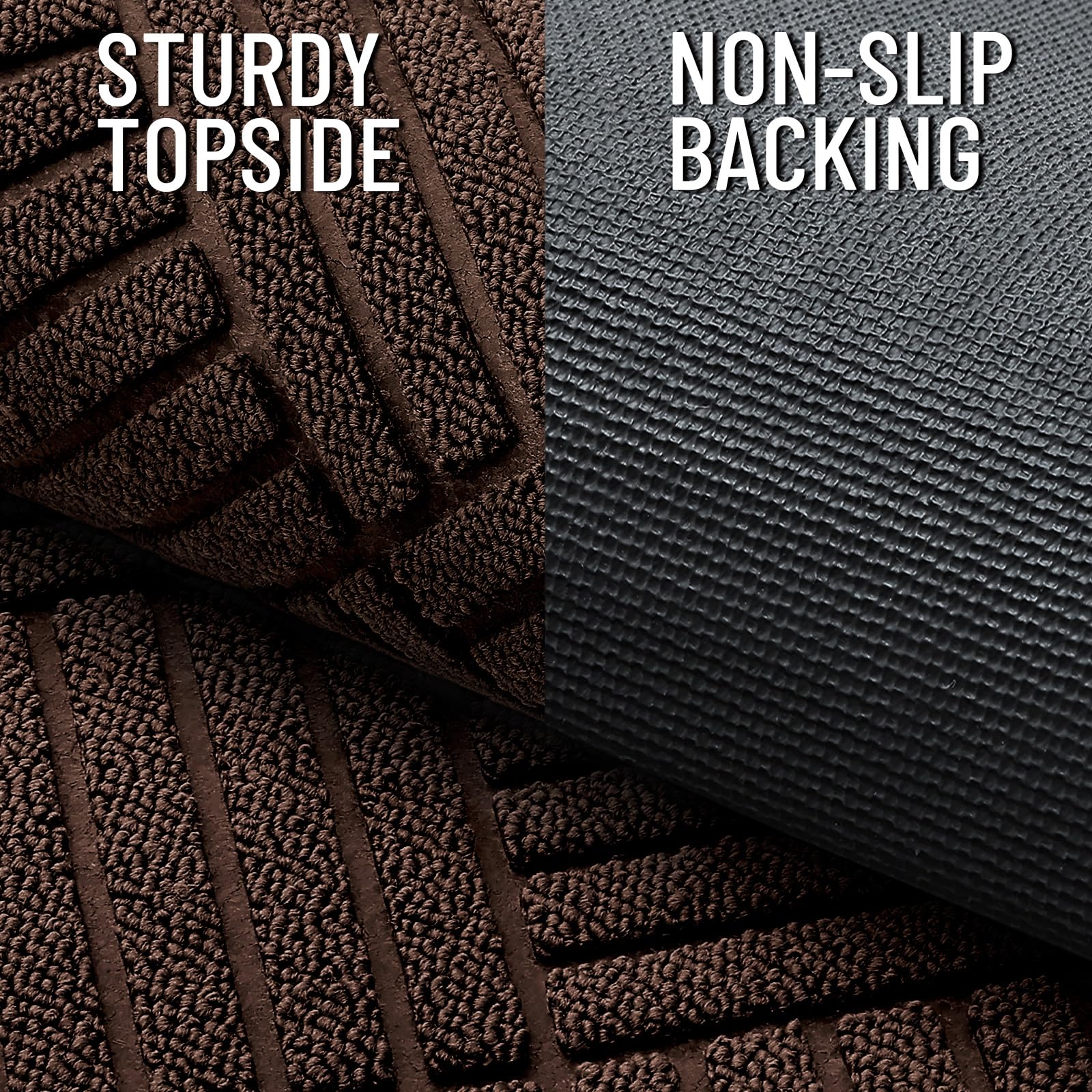 OLANLY raised beveled edge containing moisture and preventing pooling