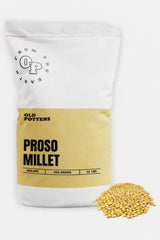 Old Potters front packaging of millet showing bag label and weight, helps identify product quickly