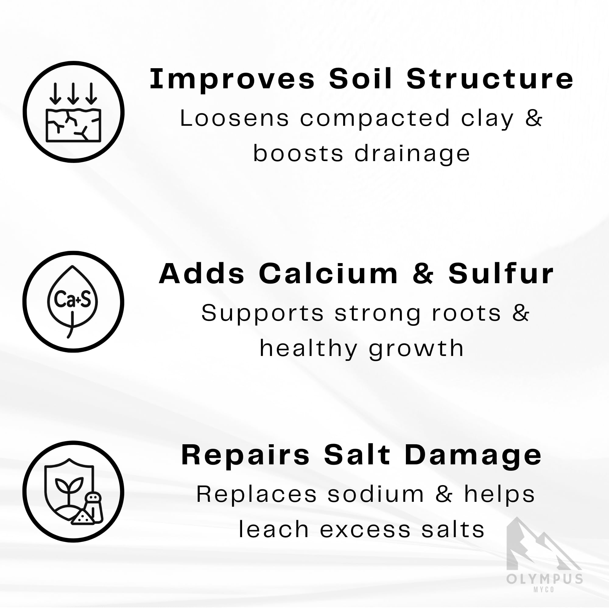 spreading Olympus Myco gypsum on lawn to reduce compaction and boost drainage