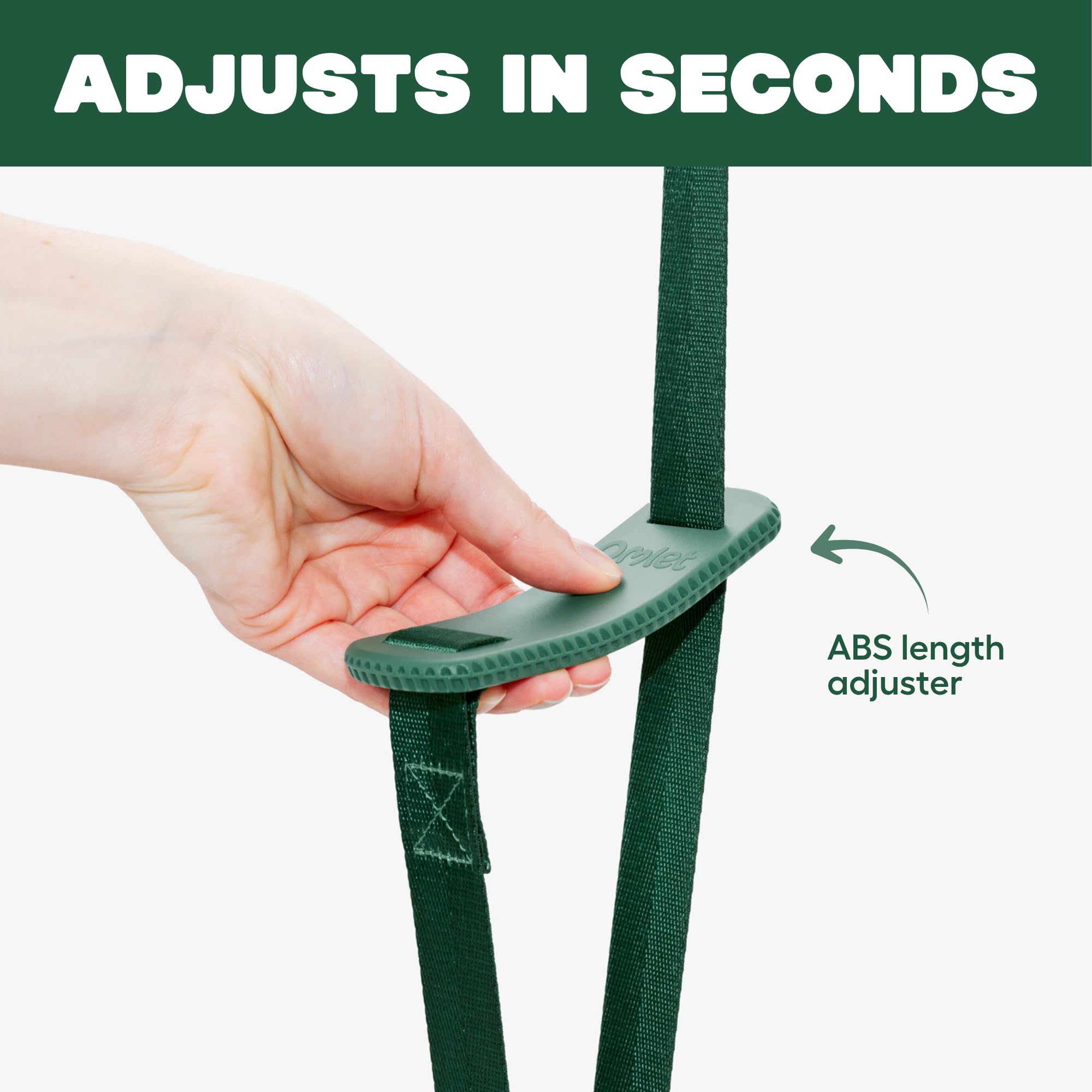 Omlet detail of ergonomic adjuster for one-handed height changes, easy use