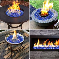 Onlyfire fire pit in use with vibrant flames and glossy glass