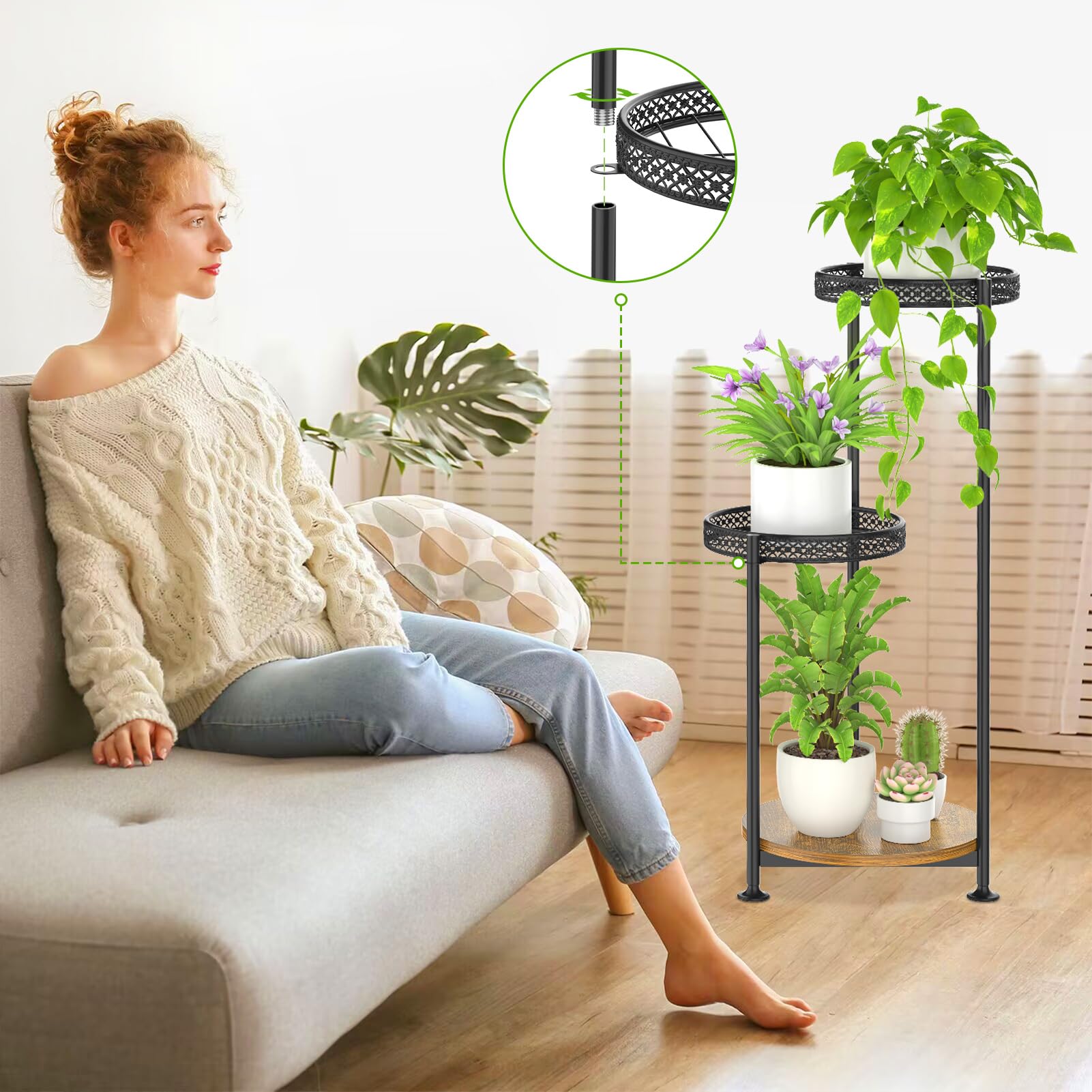 Oppro living room display organizing plants and saving space benefit