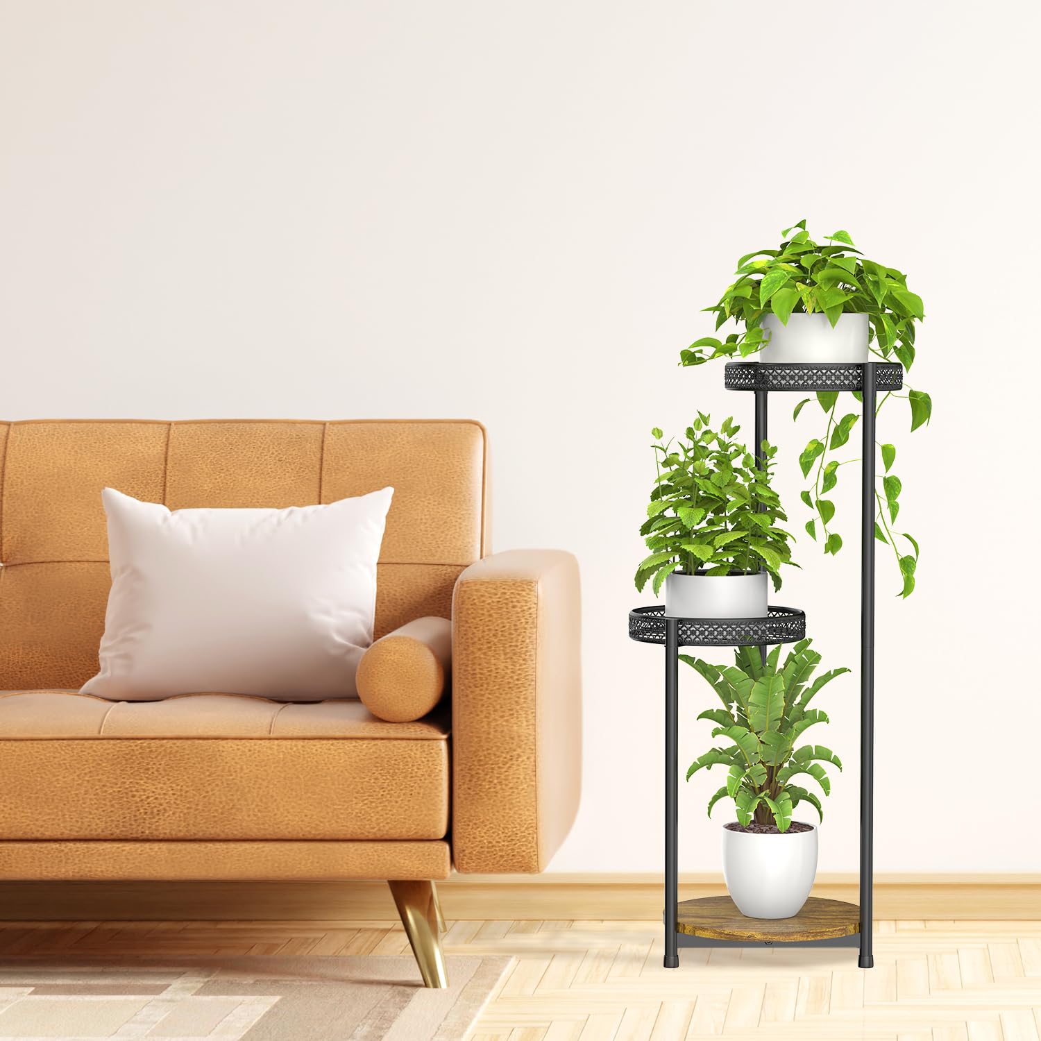 Oppro beside a pot showing compact scale for small spaces benefit