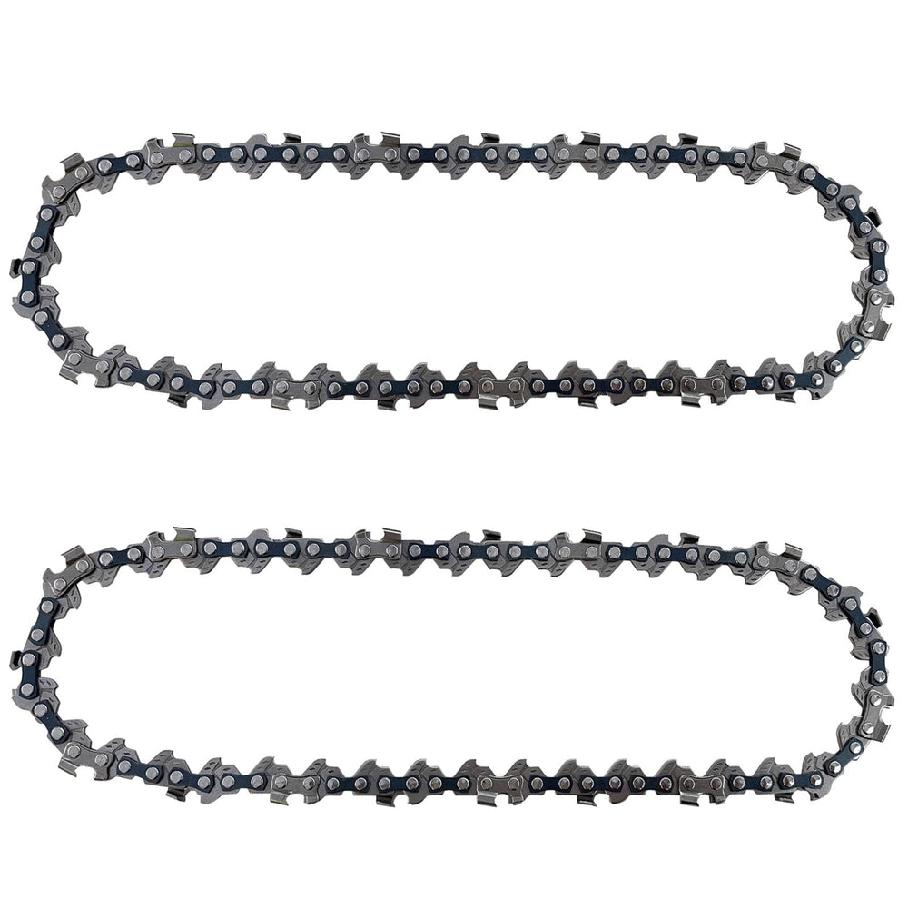 Opuladuo chain mounted on a Bauer pruning saw bar, demonstrating direct-fit compatibility and fast replacement