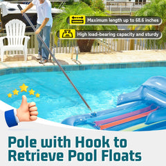 ORAPXI assembled fully extended pole demonstrating 68-inch reach for safety