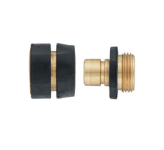 Orbit front view of brass quick connect showing ready-to-use durability