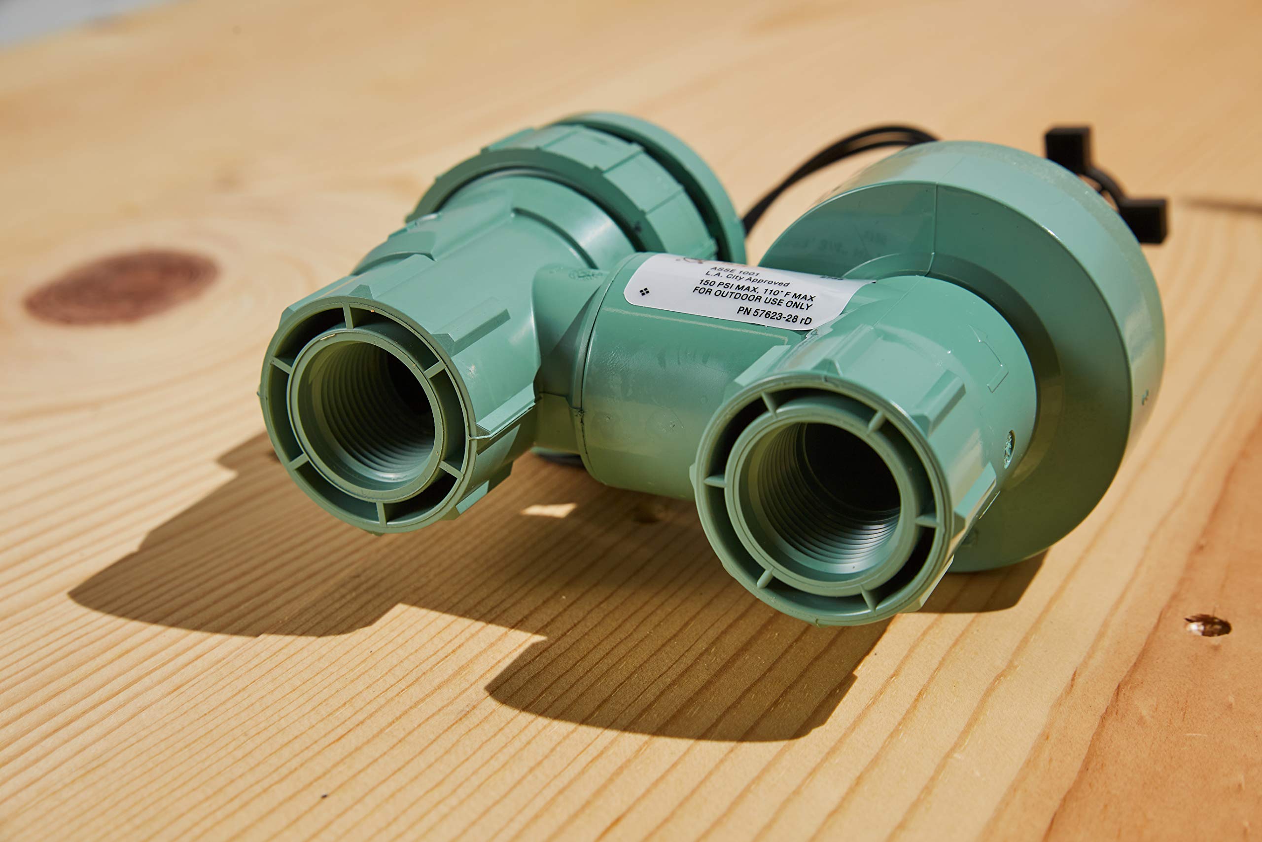 Orbit valve installed on riser, showing proper above-ground placement and safety