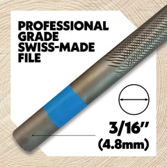 Oregon close-up of double-cut teeth, precise fast metal removal
