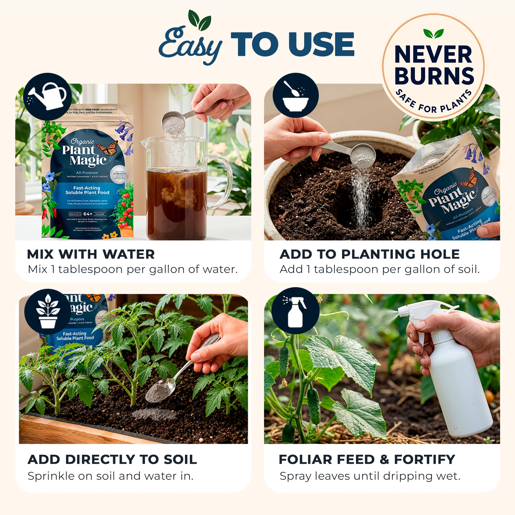 Organic Plant Magic mixing into water ready-to-use solution