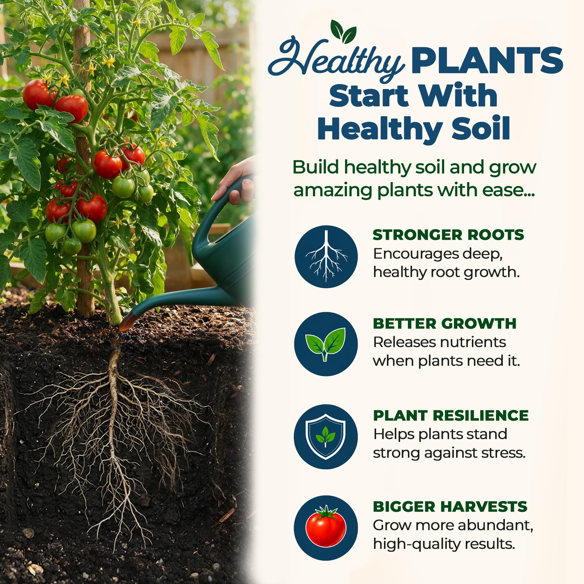 Organic Plant Magic applied to potted plant for healthier leaves