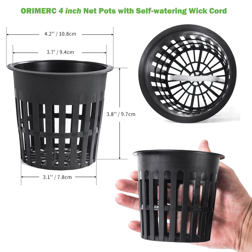 ORIMERC top view of an open 4-inch net cup showing airy mesh for roots