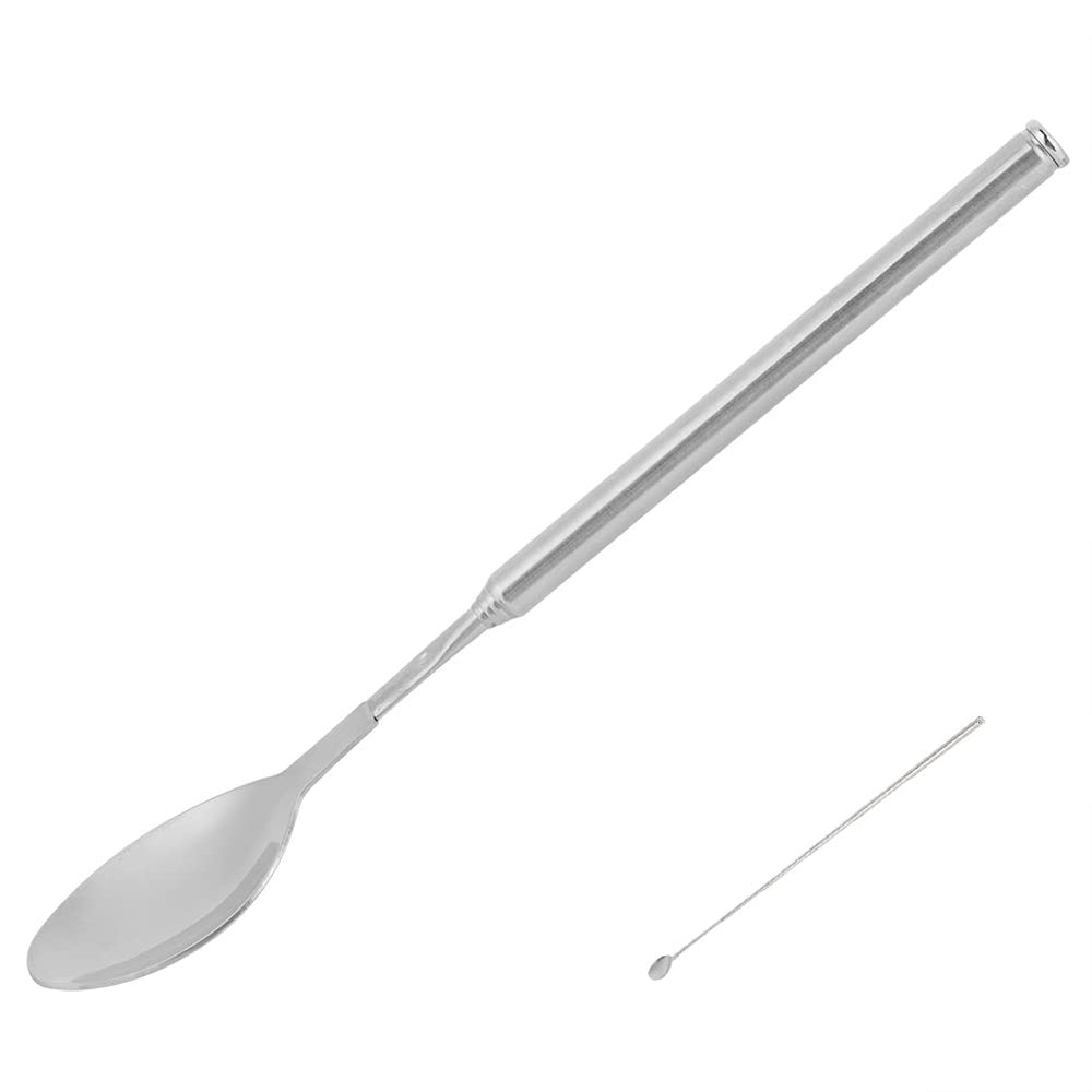 ORULA spoon handle closeup highlighting telescopic lock for secure serving