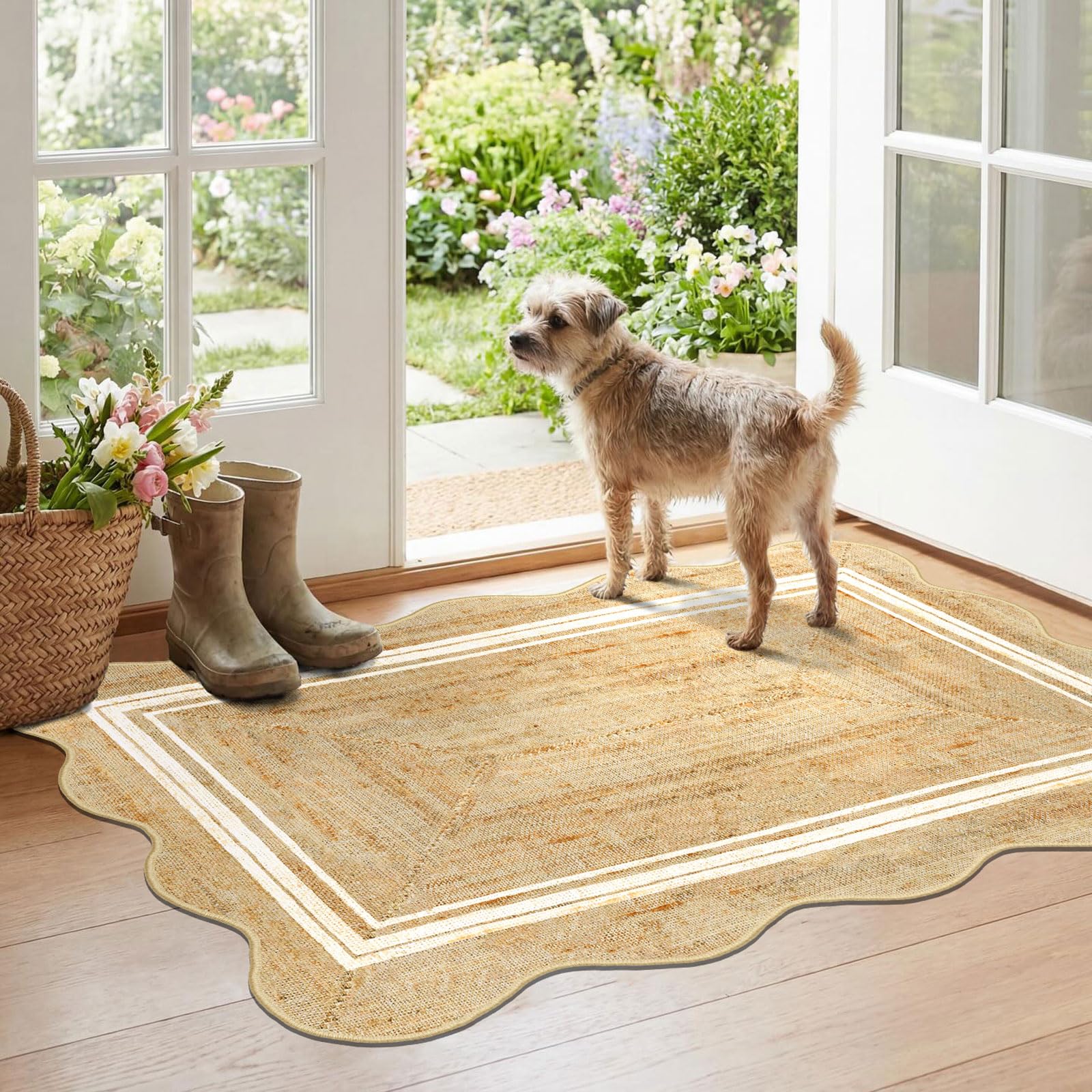 Othilic front view of rug showing boho welcome aesthetic and instant curb appeal