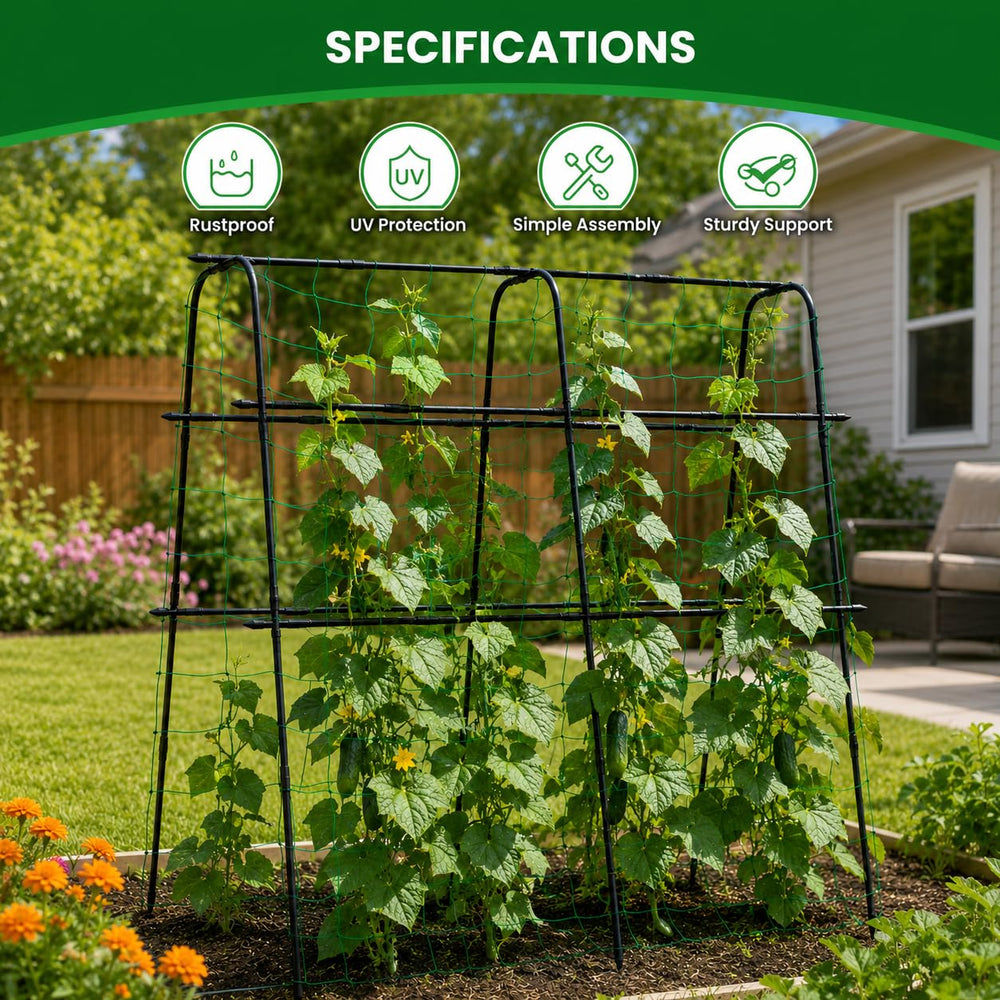 OTOSUNNY arch trellis in backyard setting showing space-saving garden benefit