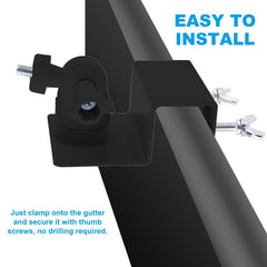 Oungy mount demonstrating tilt and swivel to aim solar panel for more sun