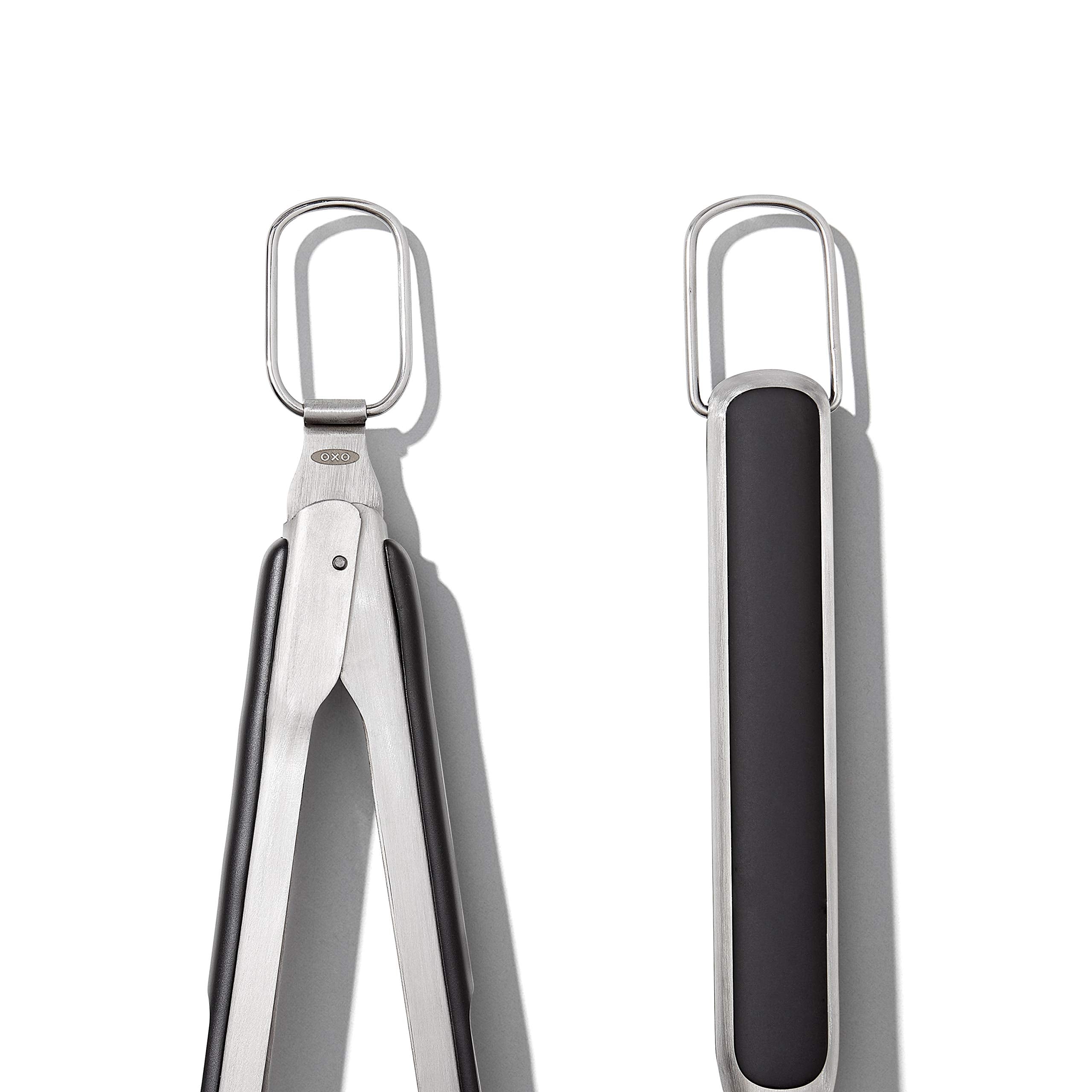 OXO tongs bottle opener detail showing convenient beverage access