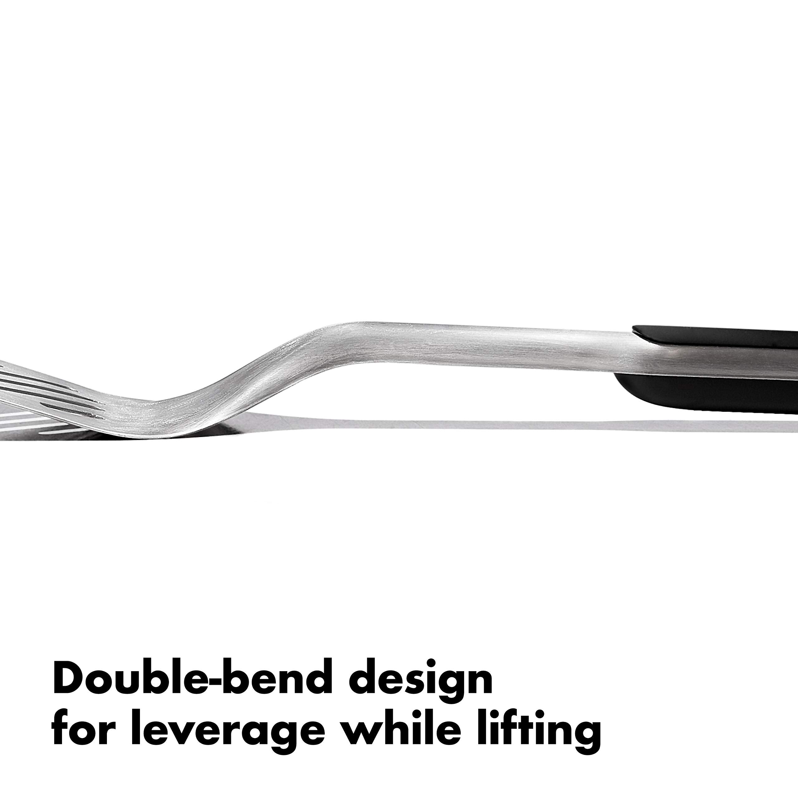 OXO turner double-bend profile showing added lifting leverage
