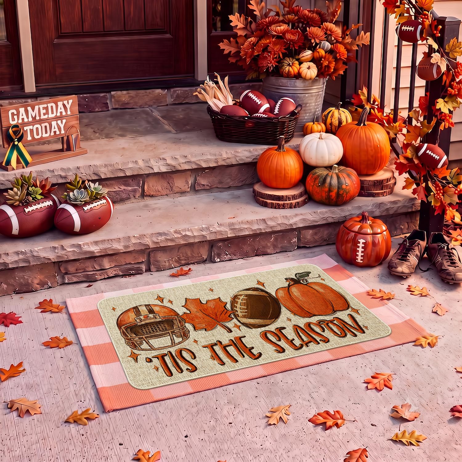 pahhjsa lifestyle shot of game-day entrance enhancing fall decorations