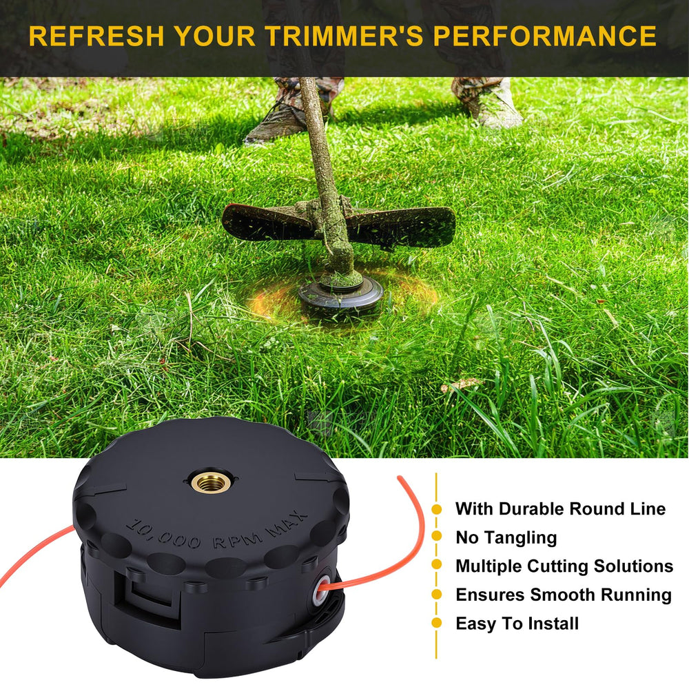 Panari trimmer head installed on straight shaft showing proper fit and function