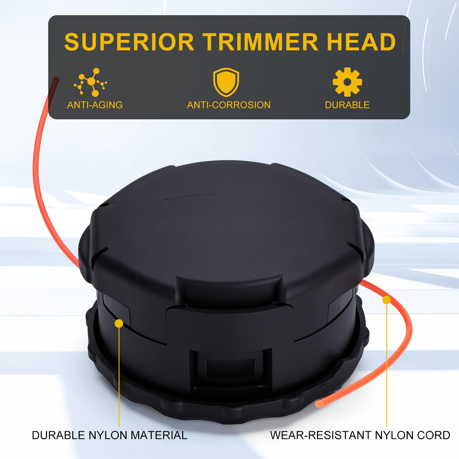 Panari trimmer head thread detail showing secure fit for Echo-style shafts