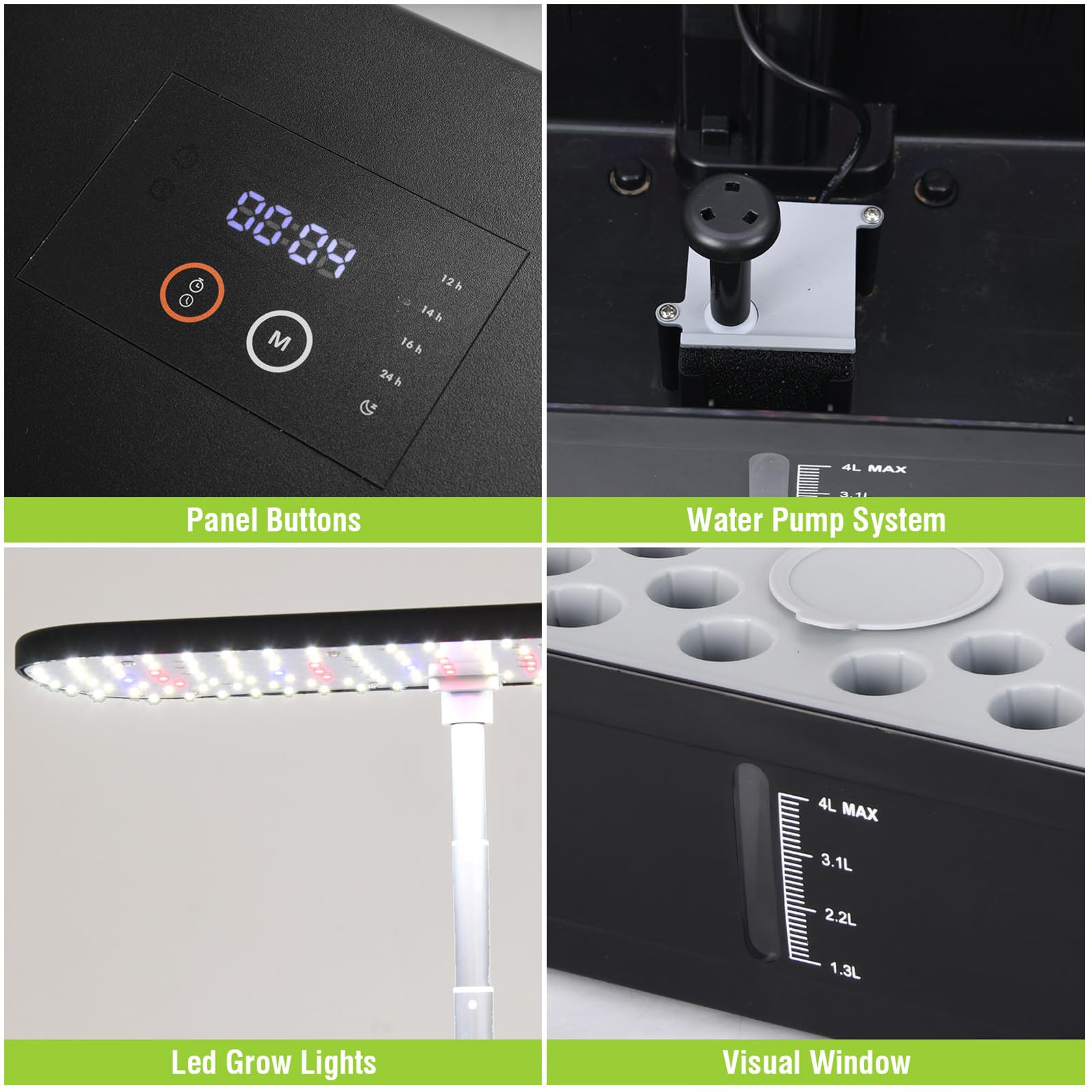 PARAQUIP adjustable light tower raised to fit taller plants, maximizing growth benefit
