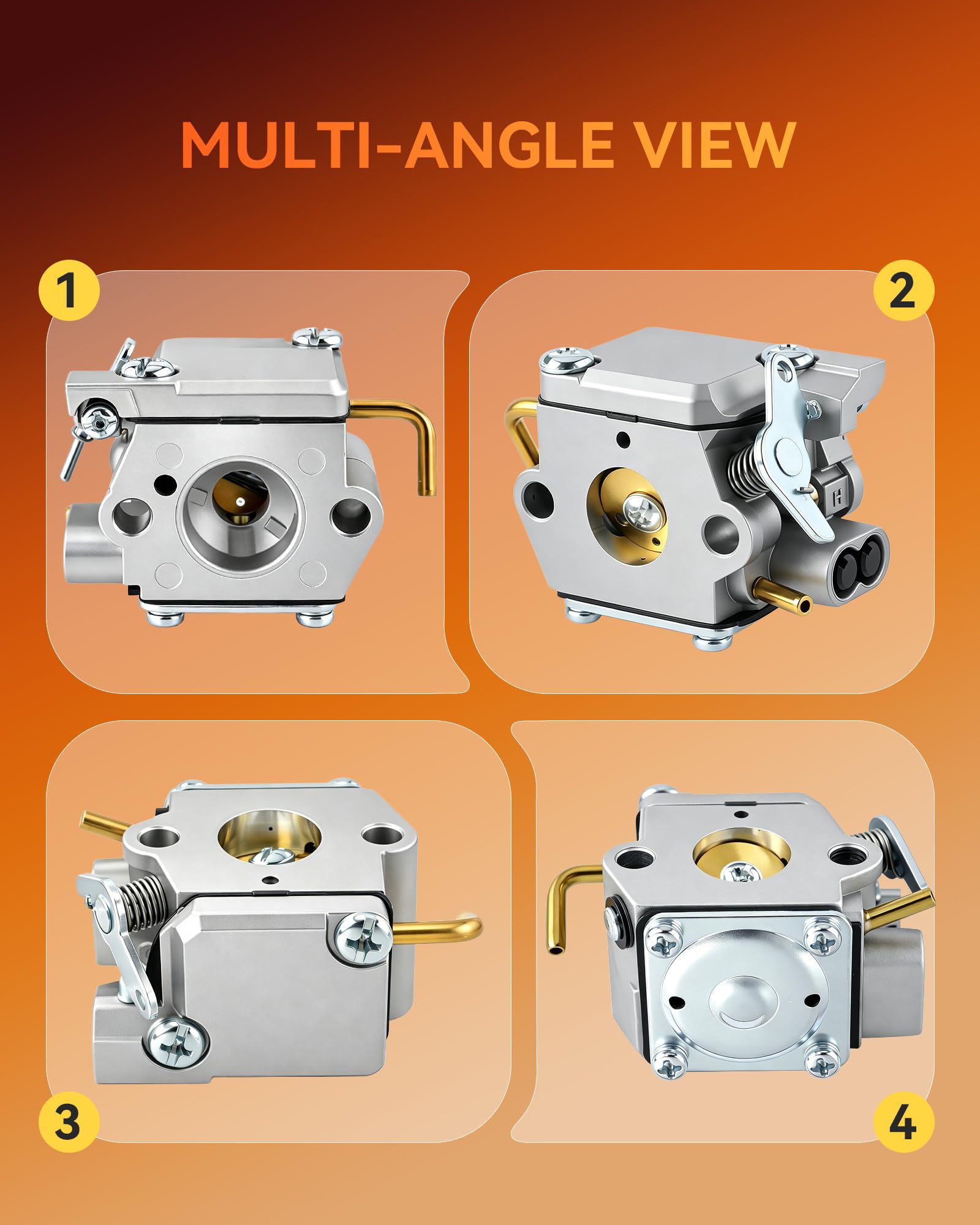 partszen carburetor next to ruler showing compact size for easy handling and replacement
