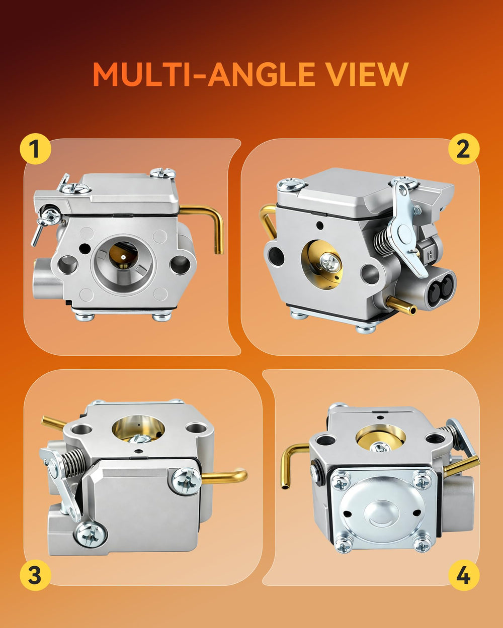 partszen carburetor next to ruler showing compact size for easy handling and replacement