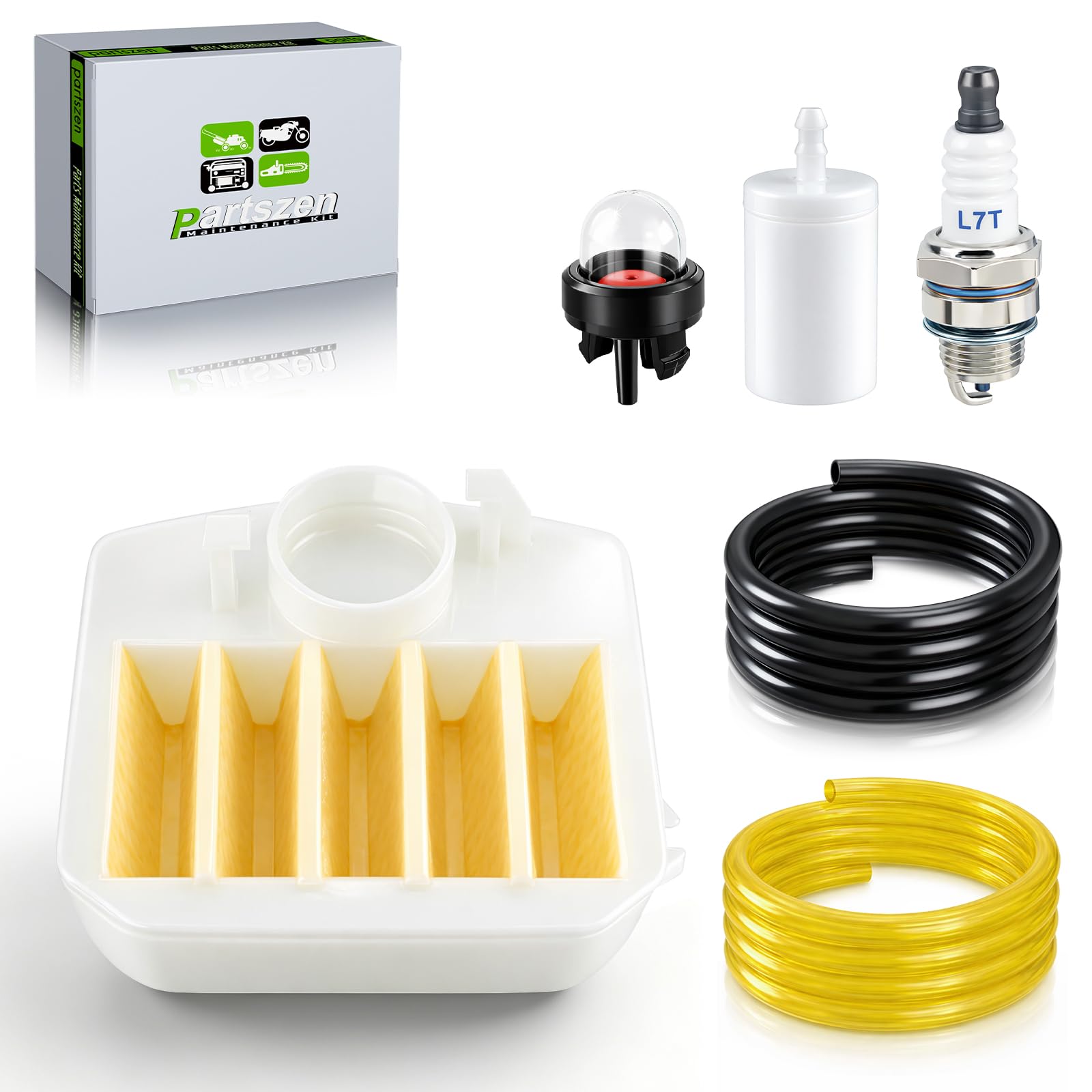 partszen front kit packaging showing parts for Husqvarna models, easy identification benefit