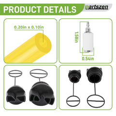 partszen fuel filter detail preventing debris, protects carburetor