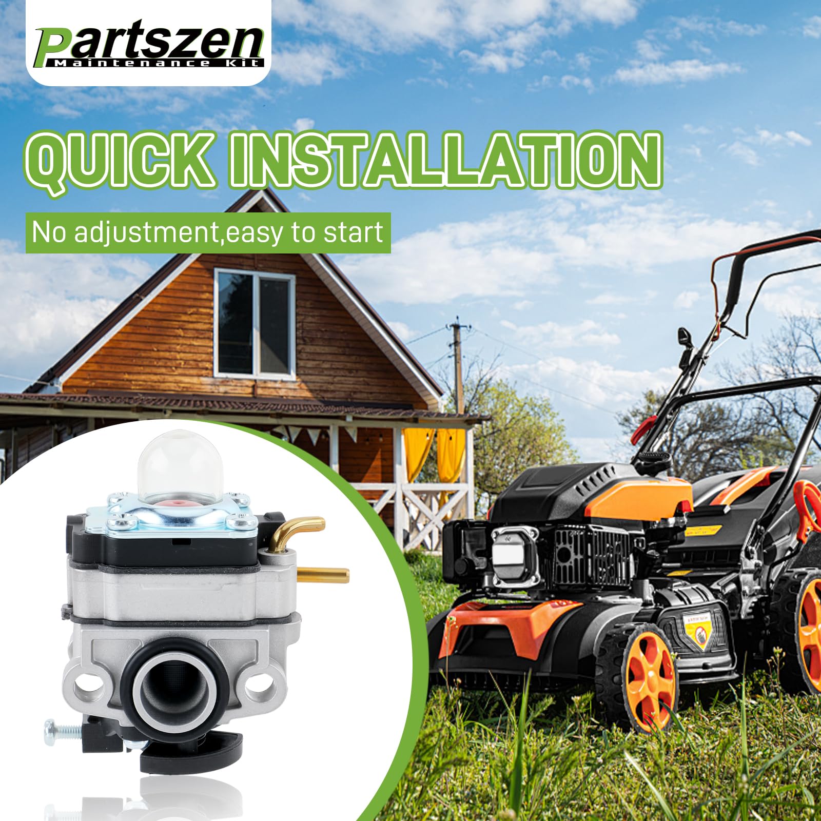 partszen carburetor installed on Homelite trimmer for restored starting performance