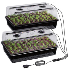Patigrow front view complete kit showing trays and lights for organized germination