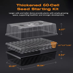 Patigrow grow light mounted over trays showing adjustable illumination advantage