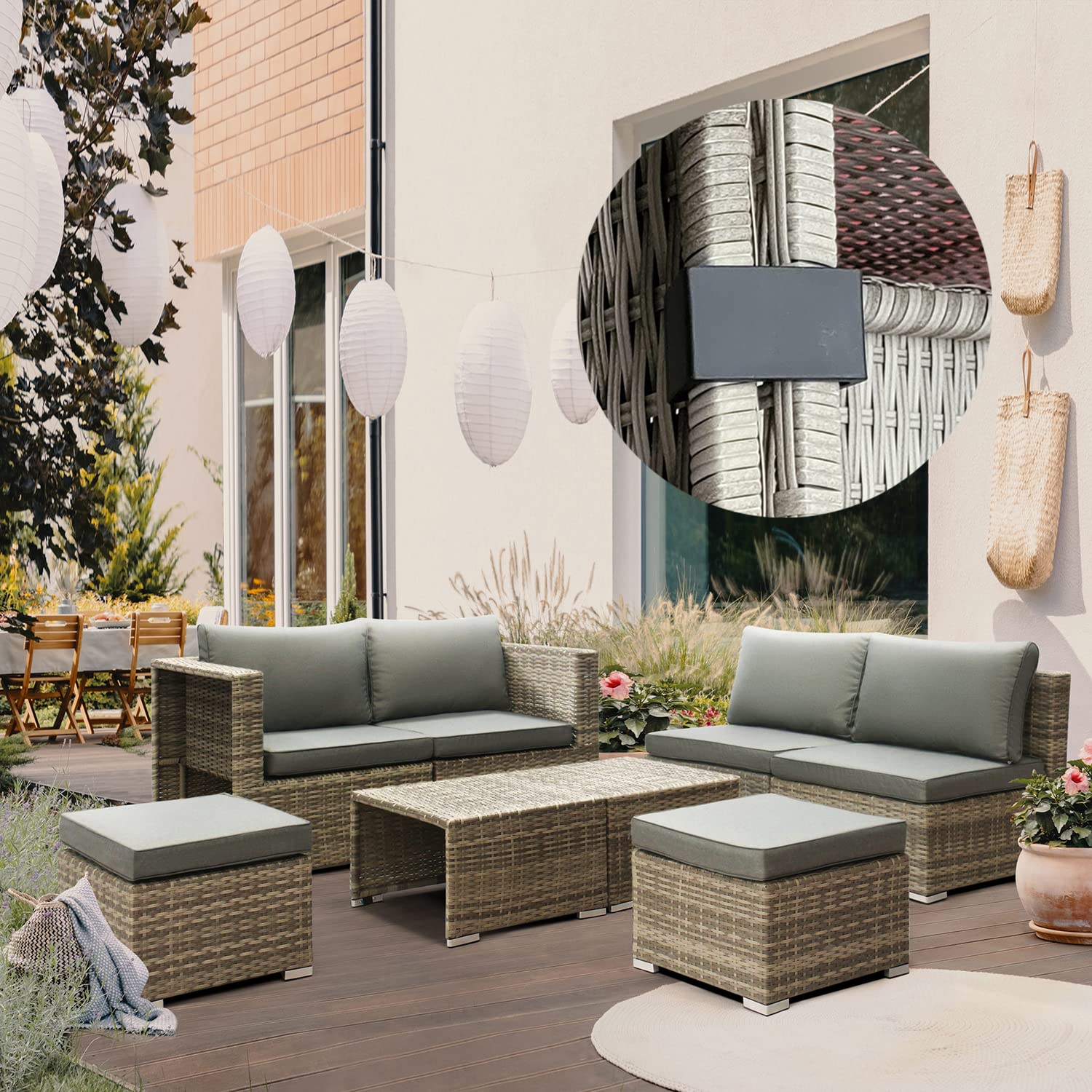 Patio Novagarden hands installing clip step-by-step, highlighting easy tool-free fit