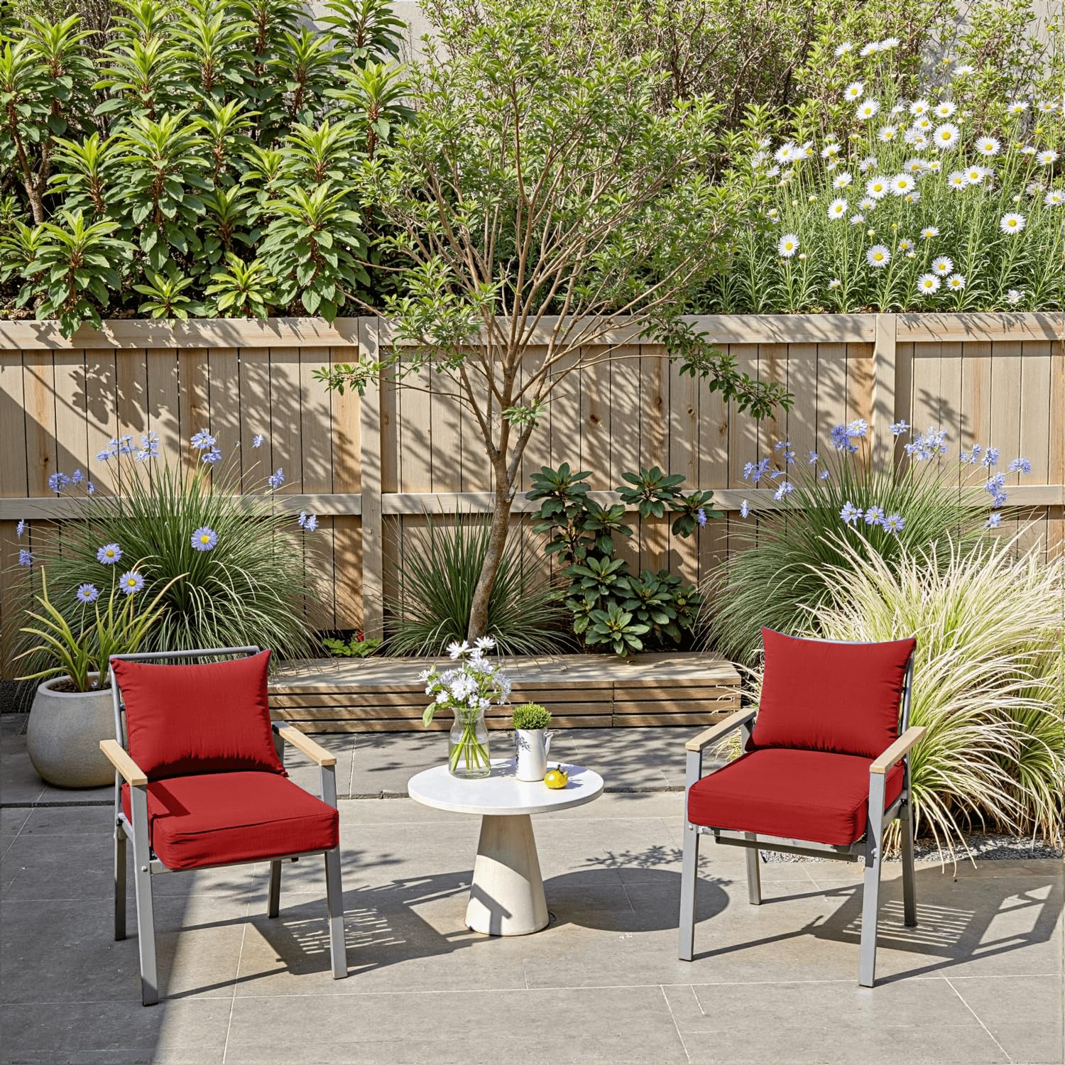 PatioGlow built-in ties and carry handle displayed to secure cushions and simplify moving