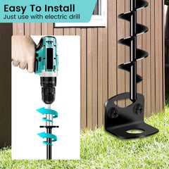 Payivsve anchor attached to wooden post using supplied screws for secure mount