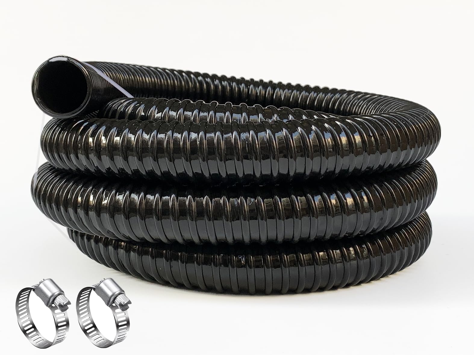PEISONGFEI front view of 10ft discharge hose showing length and finish for reliable connections