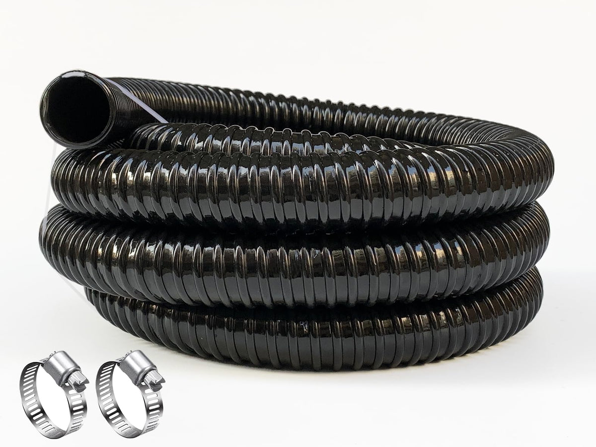 PEISONGFEI front view of 10ft discharge hose showing length and finish for reliable connections