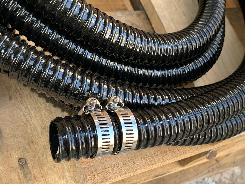 PEISONGFEI hose in use at pond directing pump flow for easy landscape integration
