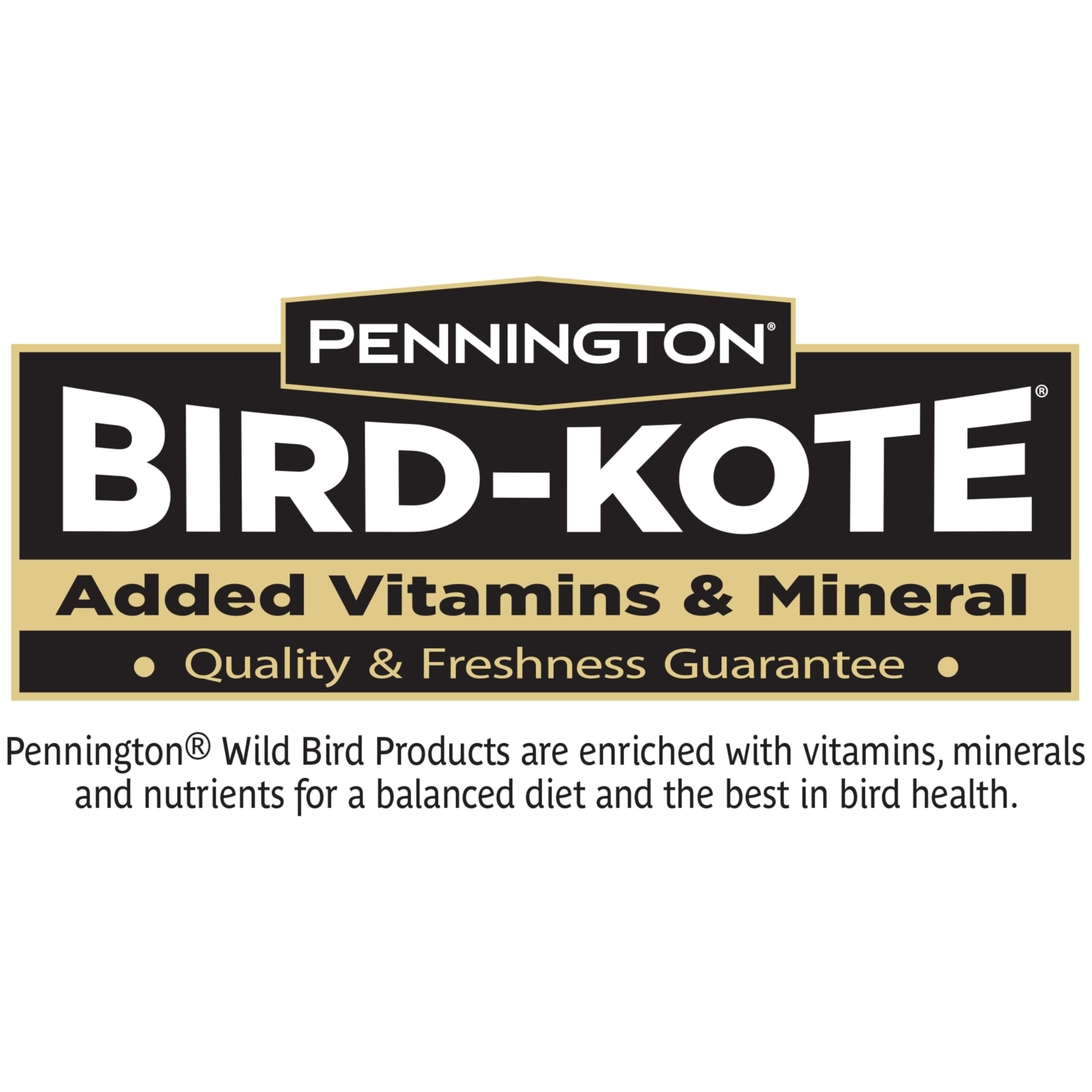 Mixed songbirds gathered at feeder using Pennington sunflower chips
